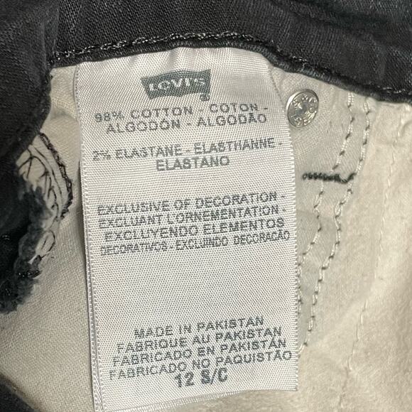 Levi’s Perfectly Slimming 512 Boot Cut Black Jeans 12 Short 28” inseam - Picture 5 of 14